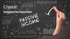  Presentation with chalk - PPT theme enhanced with hand-drawing-passive-income-inscription background and a dark gray colored foreground