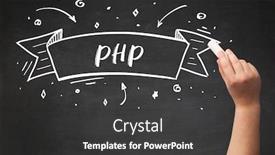  Presentation with chalk - Slide set featuring hand-drawing-php-abbreviation background and a dark gray colored foreground