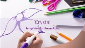  Presentation with hobbies - Presentation theme with hand-drawing-purple-flower background and a sky blue colored foreground