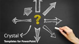  Presentation with arrows - PPT theme enhanced with hand drawing questionmark and arrows background and a dark gray colored foreground