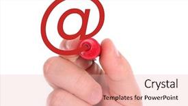  Presentation with hand drawn cartoon of sports - Presentation theme having hand drawing red email symbol background and a lemonade colored foreground