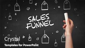  Presentation with sales funnel - Audience pleasing PPT layouts consisting of hand-drawing-sales-funnel-inscription backdrop and a dark gray colored foreground