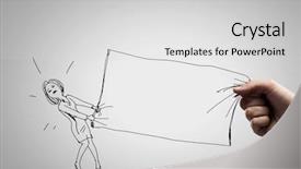  Presentation with hand drawn brush stroke design - Slides with hand drawing sketches with pencil background and a light gray colored foreground