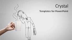  Presentation with character - Amazing theme having hand drawing sketches with pencil backdrop and a light gray colored foreground