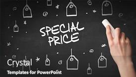  Presentation with online shopping - Slides having hand-drawing-special-price-inscription background and a dark gray colored foreground