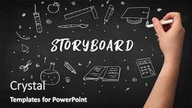  Presentation with chalk - PPT layouts having hand-drawing-storyboard-inscription background and a dark gray colored foreground