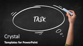 Presentation with task - Colorful PPT theme enhanced with hand-drawing-task-inscription backdrop and a dark gray colored foreground