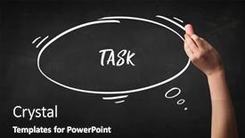  Presentation with task - Presentation theme enhanced with hand-drawing-task-inscription background and a dark gray colored foreground
