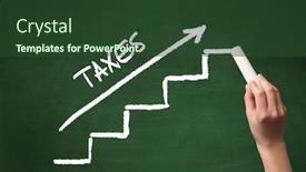  Presentation with taxes - Amazing slides having hand-drawing-taxes-inscription backdrop and a tawny brown colored foreground
