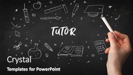  Presentation with chalk - Presentation having hand-drawing-tutor-inscription background and a dark gray colored foreground