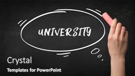  Presentation with university - Audience pleasing theme consisting of hand-drawing-university-inscription backdrop and a dark gray colored foreground