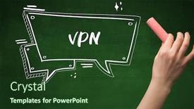  Presentation with chalk - Audience pleasing PPT theme consisting of hand-drawing-vpn-abbreviation backdrop and a tawny brown colored foreground
