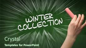  Presentation with online shopping - Presentation theme consisting of hand-drawing-winter-collection-inscription background and a tawny brown colored foreground