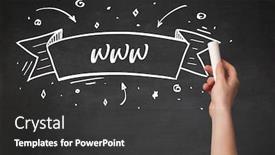  Presentation with www - Slide deck featuring hand-drawing-www-abbreviation background and a dark gray colored foreground