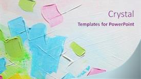  Presentation with contemporary art - Theme enhanced with hand-drawn-acrylic-painting-abstract background and a lemonade colored foreground