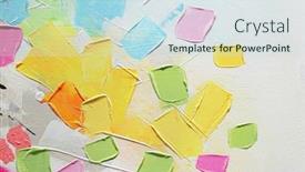  Presentation with contemporary art - Slide deck consisting of hand-drawn-acrylic-painting-abstract background and a sky blue colored foreground