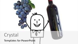  Presentation with cartoon wine - Colorful presentation theme enhanced with hand-drawn-cartoon-man-holding backdrop and a white colored foreground