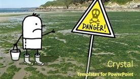  Presentation with cartoon - Presentation theme featuring hand-drawn-cartoon-man background and a tawny brown colored foreground