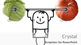  Presentation with veggie - Slide set consisting of hand-drawn-cartoon-strong background and a white colored foreground
