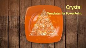 Presentation with food pyramid - Slide set enhanced with hand drawn food pyramid background and a tawny brown colored foreground