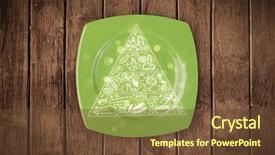  Presentation with food pyramid - Audience pleasing presentation design consisting of hand drawn food pyramid backdrop and a tawny brown colored foreground