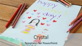  Presentation with happy mothers day - Amazing slides having hand drawn happy mothers day backdrop and a sky blue colored foreground