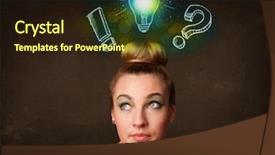  Presentation with bulb brain - Cool new presentation design with hand drawn light bulb backdrop and a wine colored foreground