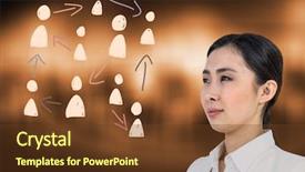  Presentation with people - Presentation theme enhanced with hand-drawn people profile icons background and a tawny brown colored foreground