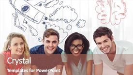  Presentation with brains - Presentation theme enhanced with hand-drawn rocket and brain background and a coral colored foreground