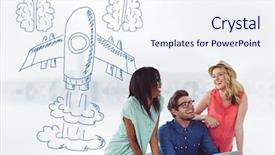  Presentation with brains - Amazing slides having hand-drawn rocket and brain backdrop and a sky blue colored foreground