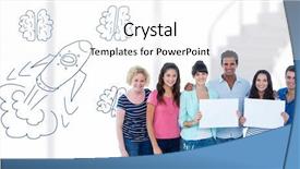  Presentation with brains - Cool new presentation theme with hand-drawn rocket and brain backdrop and a white colored foreground