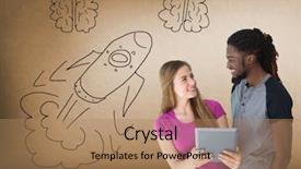  Presentation with brains - Audience pleasing PPT layouts consisting of hand-drawn rocket and brain backdrop and a coral colored foreground