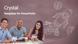  Presentation with brains - Slides with hand-drawn rocket and brain background and a gray colored foreground