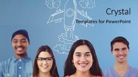  Presentation with brains - Amazing presentation theme having hand-drawn rocket and brain backdrop and a light blue colored foreground