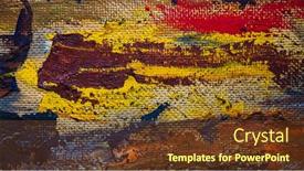  Presentation with abstract red - PPT theme having hand-drawn-with-oil-paint background and a tawny brown colored foreground