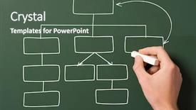  Presentation with blackboard - Colorful presentation theme enhanced with hand draws flow chart backdrop and a dark gray colored foreground