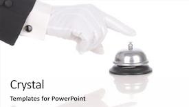  Presentation with bell service - Cool new presentation design with hand extended over service bell backdrop and a white colored foreground