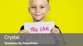  Presentation with game crossword puzzle - Audience pleasing PPT theme consisting of hand filling in a crossword backdrop and a gray colored foreground