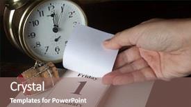  Presentation with chinese new year firecrackers - Slide set having hand flipping a calendar page background and a violet colored foreground