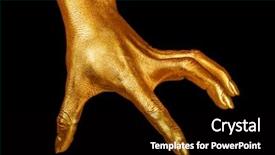  Presentation with shiny gold - Cool new PPT layouts with hand gesture hand in gold backdrop and a black colored foreground