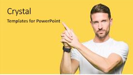  Presentation with shooting gun - Audience pleasing theme consisting of hand gesture playing killing backdrop and a yellow colored foreground