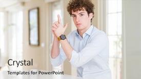  Presentation with shooting gun - PPT layouts featuring hand gesture playing killing background and a lemonade colored foreground