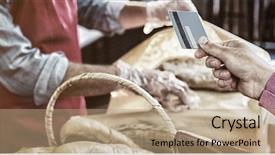  Presentation with payment - Slide set having hand giving credit card background and a coral colored foreground