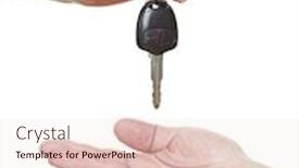  Presentation with car key - Cool new slide deck with hand-handing-a-car-key backdrop and a lemonade colored foreground