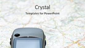  Presentation with gps - Beautiful slide set featuring hand-held gps navigator backdrop and a white colored foreground