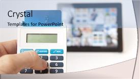  Presentation with mobile banking - Amazing slide set having hand held token illustrating secure backdrop and a light blue colored foreground