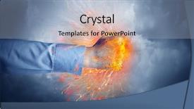  Presentation with fire extingusher - Cool new slides with hand hits strongly and makes backdrop and a light blue colored foreground