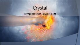  Presentation with fire - Amazing theme having hand hits strongly and makes backdrop and a light blue colored foreground