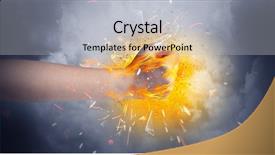  Presentation with wildland fire - Slides having hand hits strongly and makes background and a  colored foreground