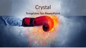  Presentation with fire robot - Audience pleasing theme consisting of hand hits strongly and makes backdrop and a  colored foreground